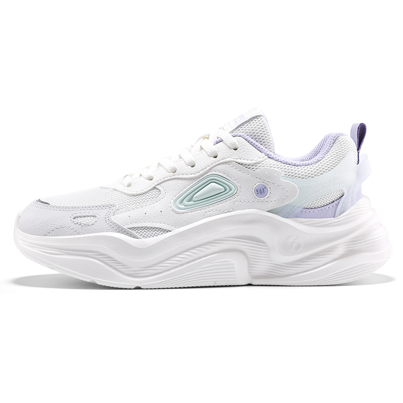 361° Coverage Lightweight Cushioning Low top Casual Running Shoes Women’s White Purple Green