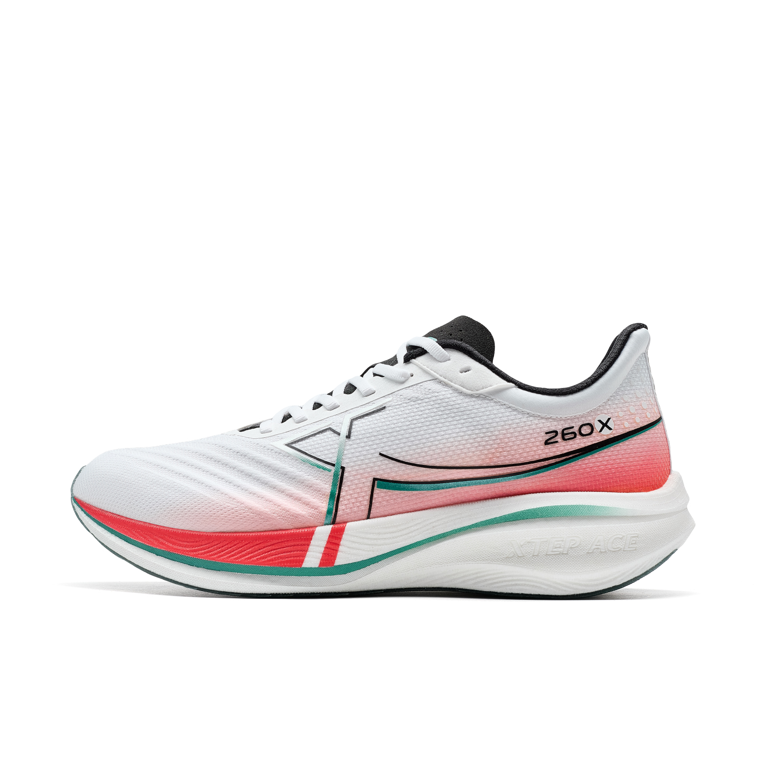 XTEP 260x260X 1.0 Anti-Slip Wear-Resistant Low-Top Running Shoes Men’s Classic White/Laser Red/Black