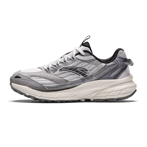 Anta AT957 Fabric Slip Resistant Abrasion Resistant Cushioning Low top Casual Running Shoes Men's White Silver Gray