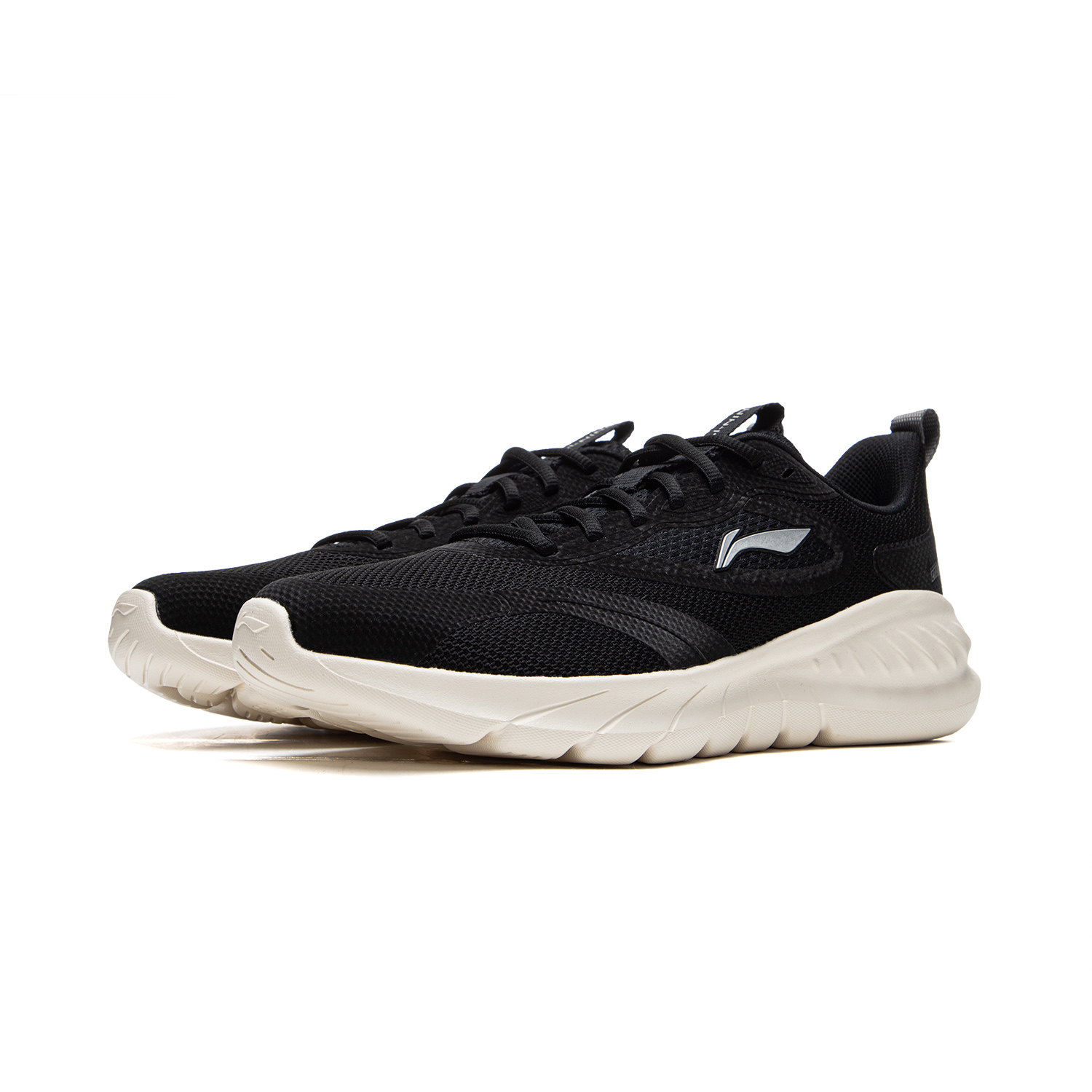 Li Ning Easy Fit Fle Slip Resistant, Abrasion Resistant, Breathable Low top Casual Running Shoes Men’s Black White