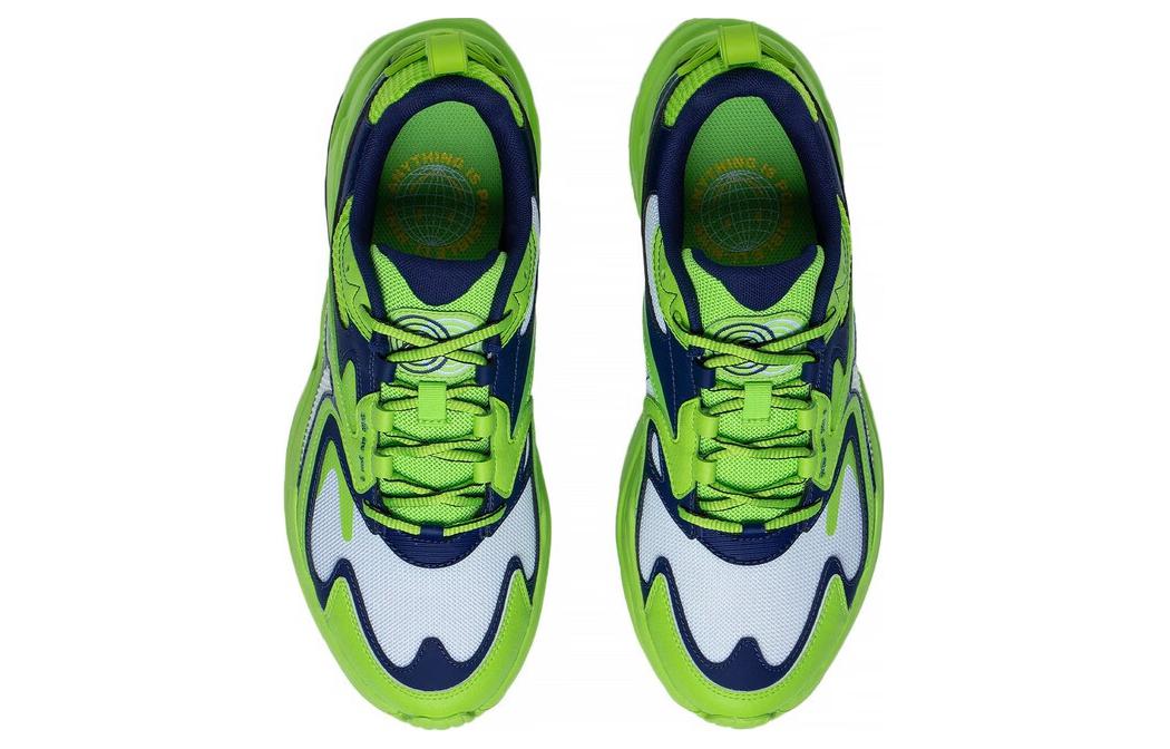 Li Ning Fashion Abrasion Resistant Breathable Low top Running Shoes Men’s Green Blue White