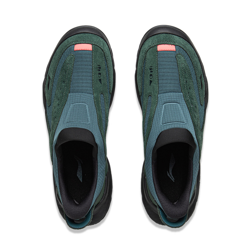 Li Ning Outdoor CF Tracing Cushioning Rebound Cushioning Rebound Low top Outdoor Shoes Unisex Blue Green
