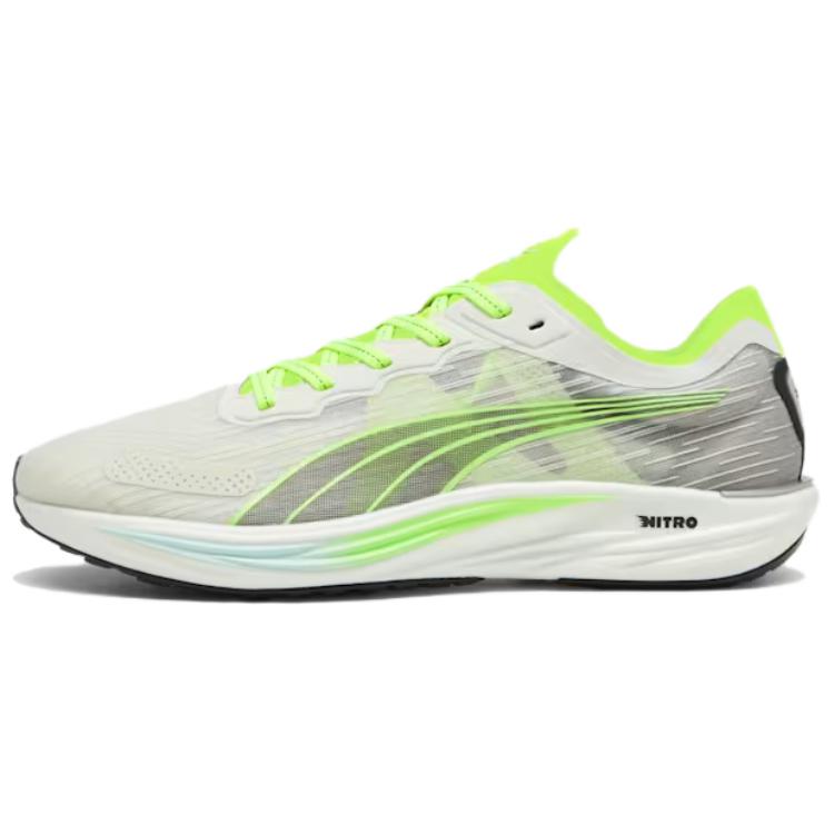 PUMA Liberate Nitro 2 Cushioning Slip Resistant Low top Running Shoes Men's Gray Green