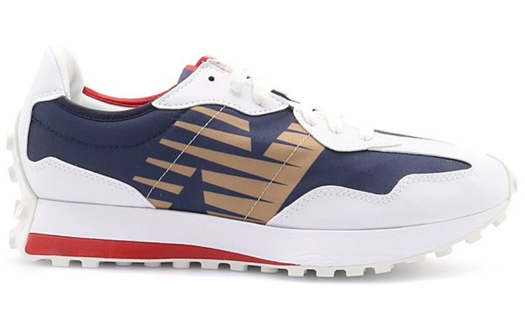 Кроссовки New Balance 327 (белые / красные / синие) — Белый / красный / синий — фото 2