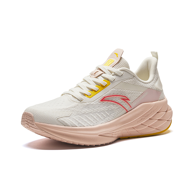 Anta Cushioning Slip Resistant Abrasion Resistant Low top Running Shoes Women’s White Pink