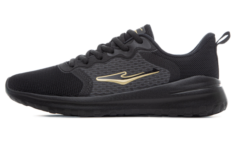 Erke Breathable And Resilient Low top Running Shoes Men’s Black Gold