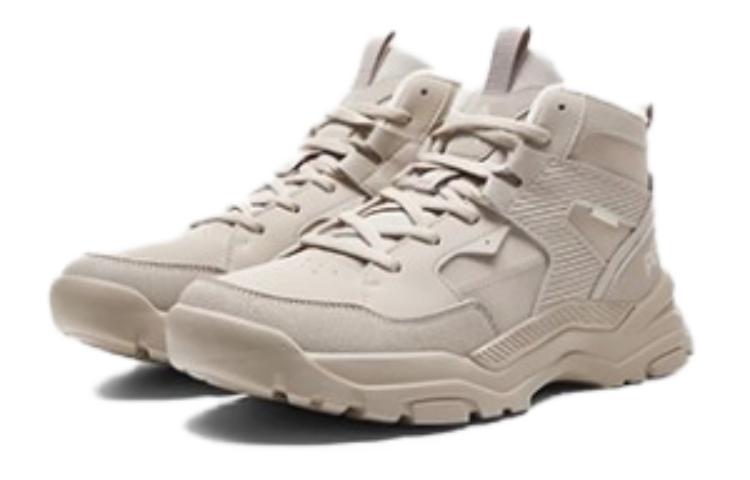 PEAK Flowing Rock Abrasion Resistant Height Increasing Rebound Mid top Outdoor Shoes Men’s Greige