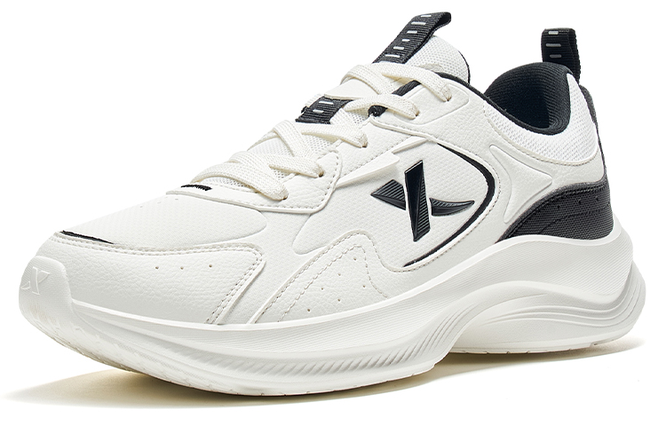 XTEP Comfortable Textile, Synthetic Leather Slip Resistant Abrasion Resistant Low top Running Shoes Men’s White Black