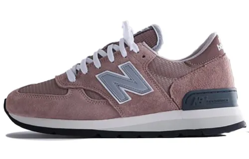 KITH x New Balance NB 990 V1 Dusty Rose retro comfortable low-top casual running shoes for men and women same style dark purple American made