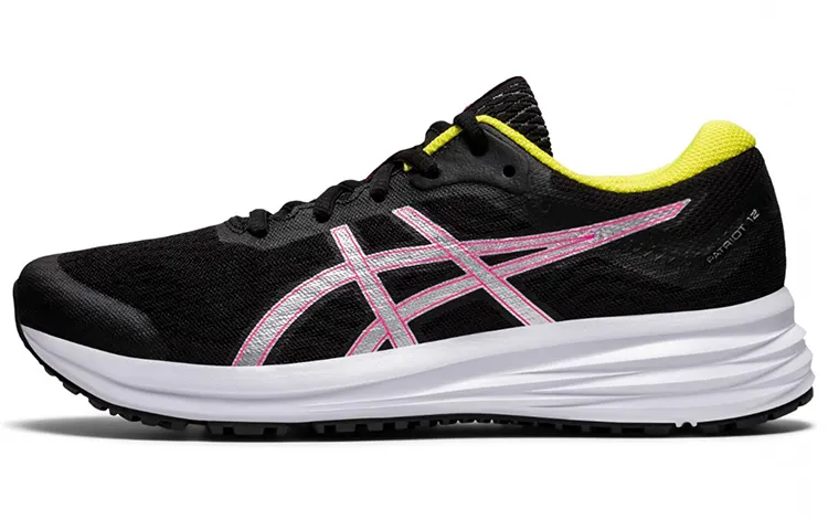 Asics Patriot 12 Athleisure Abrasion Resistant Breathable Low top Running Shoes Women's Black Pink