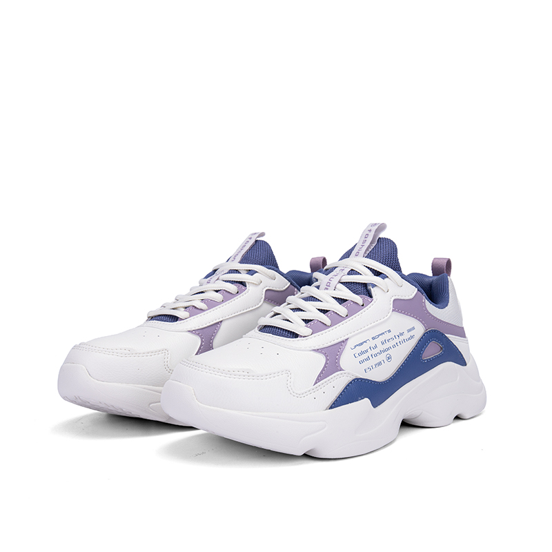 XTEP Slip Resistant, Abrasion Resistant, Breathable Low top Running Shoes Women’s White Purple