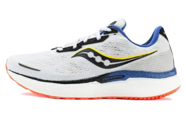 Saucony Triumph 19 Victory Slip Resistant Abrasion Resistant Low top Running Shoes Women's White Blue
