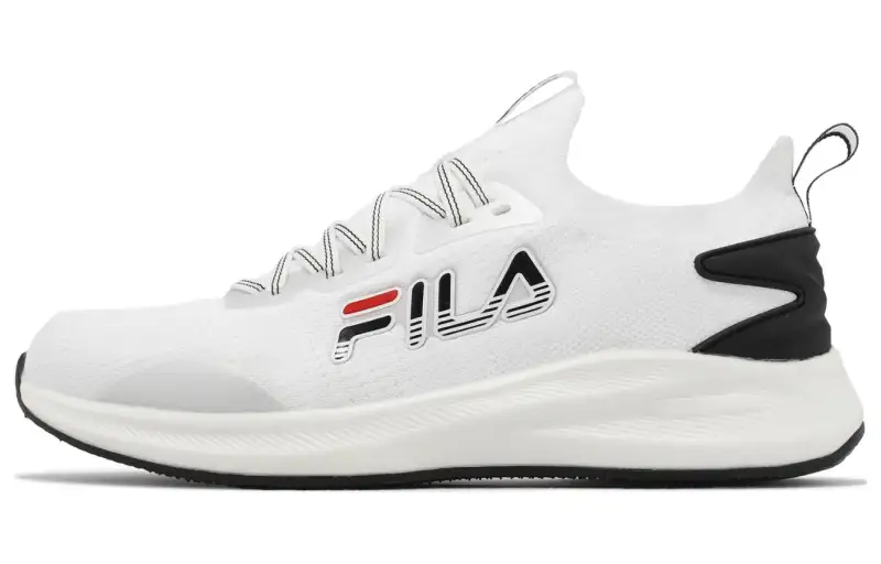 FILA Abrasion Resistant Breathable Low top Running Shoes Men's White Black