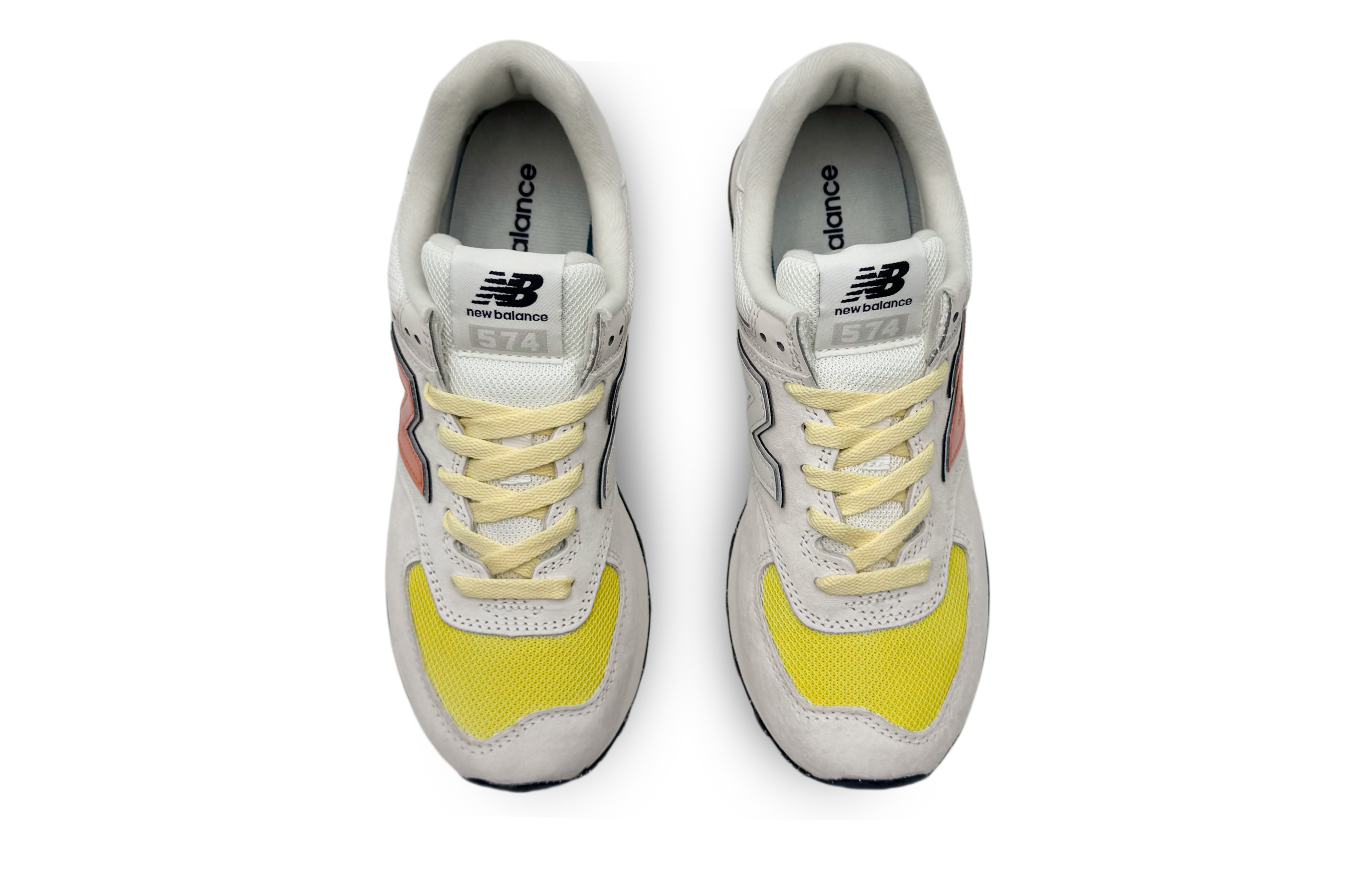 New Balance NB 574 Slip Resistant, Abrasion Resistant, Breathable, Lightweight Low top Running Shoes Unisex Gray Orange