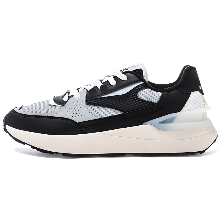 Erke Slip Resistant Abrasion Resistant Low top Running Shoes Men’s Black Gray