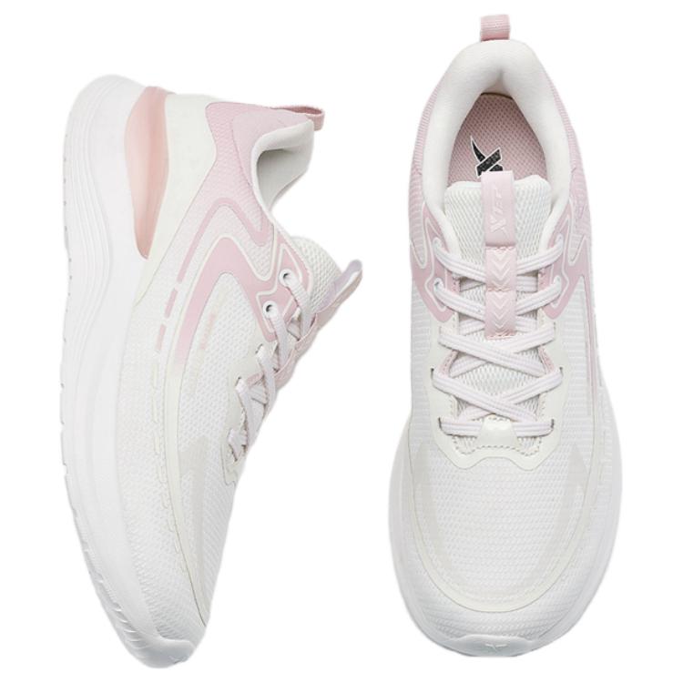 XTEP Comfortable Cushioning Slip Resistant Casual Running Shoes Women’s White Pink
