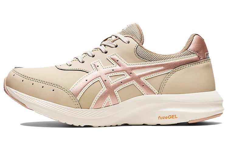 Asics Gel Fun Walker 414 Comfortable Round Toe Textile, Leather Low top Running Shoes Women's Pink 3E Width