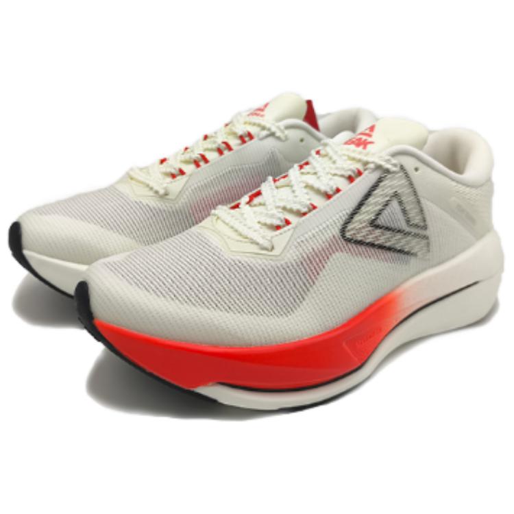 PEAK Cushioning Slip Resistant Abrasion Resistant Thermal Rebound Low top Running Shoes Men’s Super Light White Red