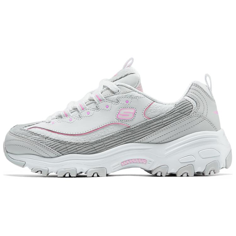 Skechers Textile, Synthetic Leather Lightweight Cushioning Balance Low top Casual Running Shoes Women’s Gray Pink