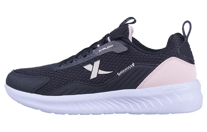 XTEP Fabric Slip Resistant, Abrasion Resistant, Breathable Low top Running Shoes Women’s Black Pink