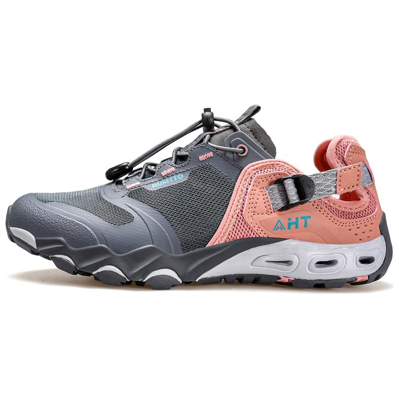 HUMTTO Slip Resistant Abrasion Resistant Slip Resistant Abrasion Resistant Outdoor Shoes Women’s Gray Blue Pink