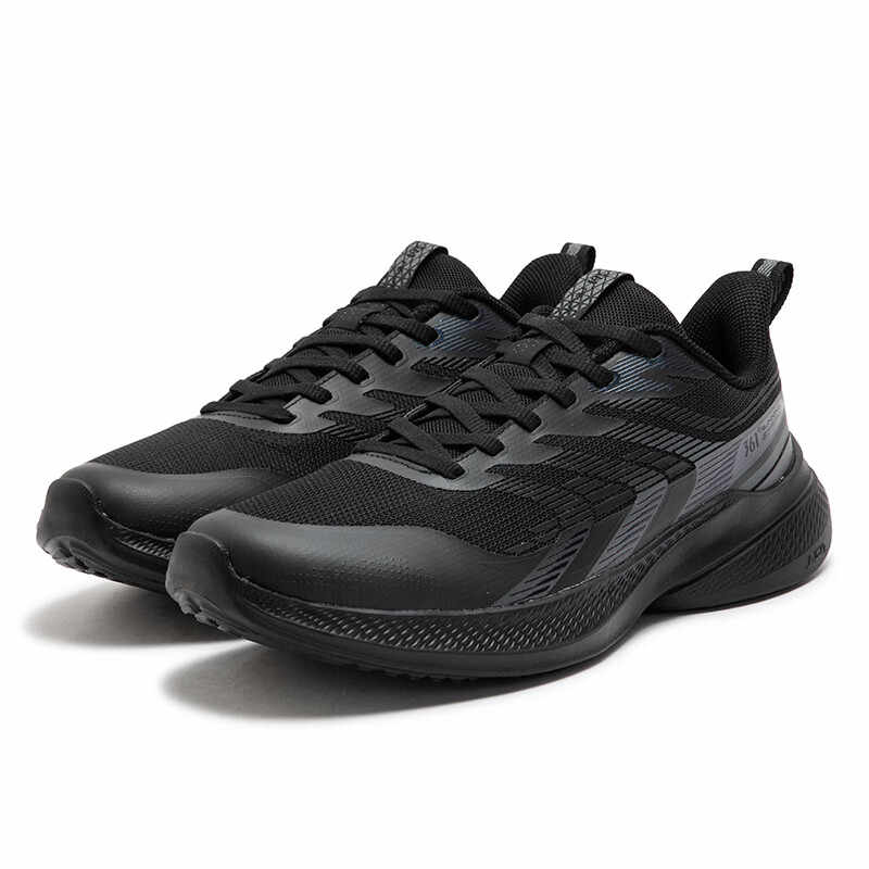 361° Cushioning, Wear Resistant Low top Casual Running Shoes Men’s Black Gray