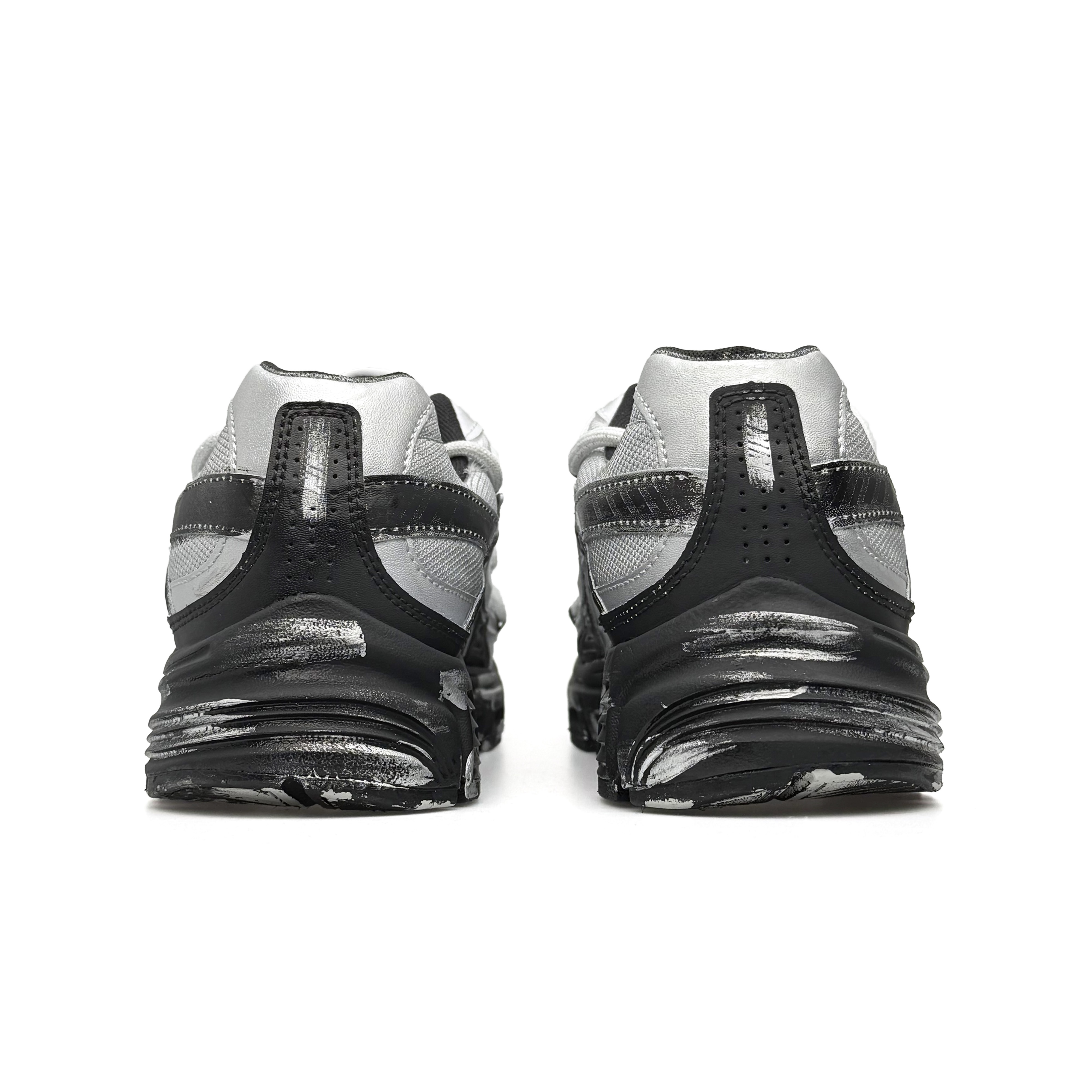 Nike Initiator Mesh Abrasion Resistant Low top Casual Running Shoes Unisex Black Gray Silver