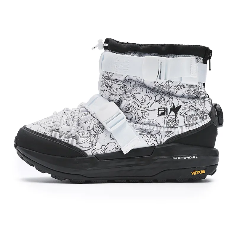 James Jean x FILA BOA EXPLORER 2 Abrasion Resistant Fashion Short Outdoor Boots Women's White Black