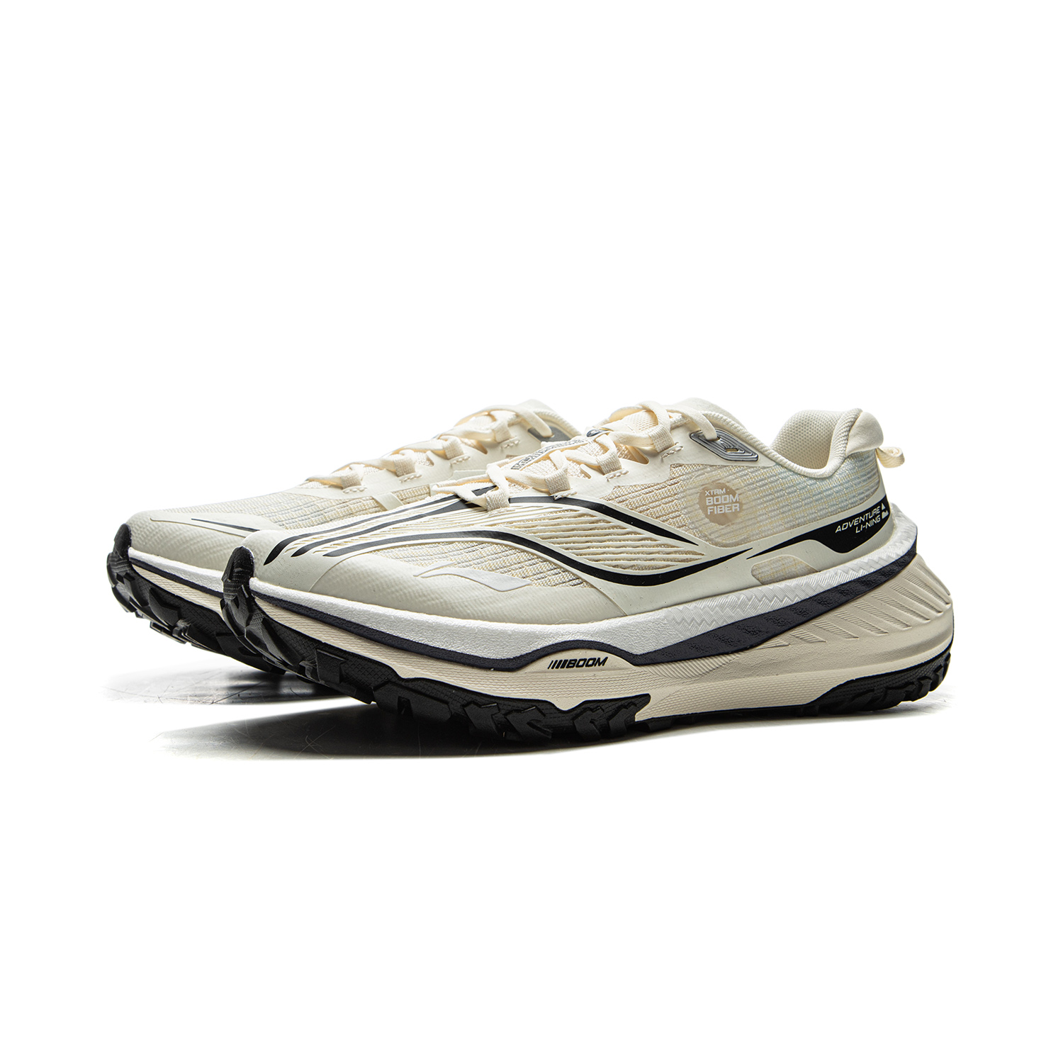 Li Ning De Lu V2 Slip Resistant, Abrasion Resistant, Rebound Low top Trail Running Shoes Women’s White Beige