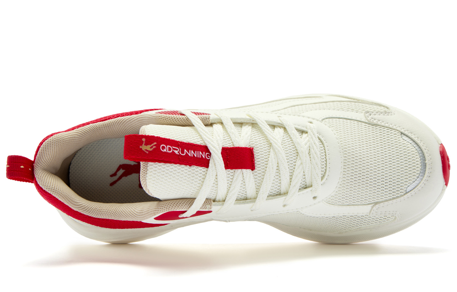 QIAODAN Textile, Synthetic Leather Slip Resistant Abrasion Resistant Low top Running Shoes Women’s Ivory Crescent