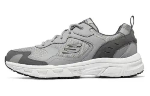 Skechers Textile, Synthetic Leather Cushioning Breathable Low top Casual Running Shoes Men's Gray