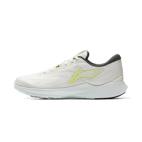 Li Ning Qingyi Cushioning Slip Resistant Lightweight Low top Running Shoes Men's Ivory