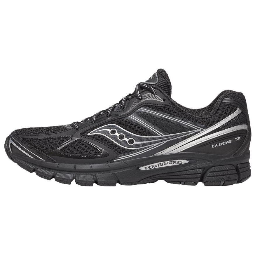 Saucony ProGrid Guide 7 Slip Resistant Abrasion Resistant Low top Running Shoes Men’s Black