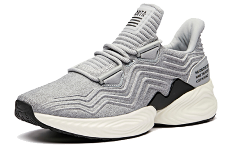 Anta Comfortable Slip Resistant Abrasion Resistant Breathable Cushioning Low top Running Shoes Men’s Gray Black