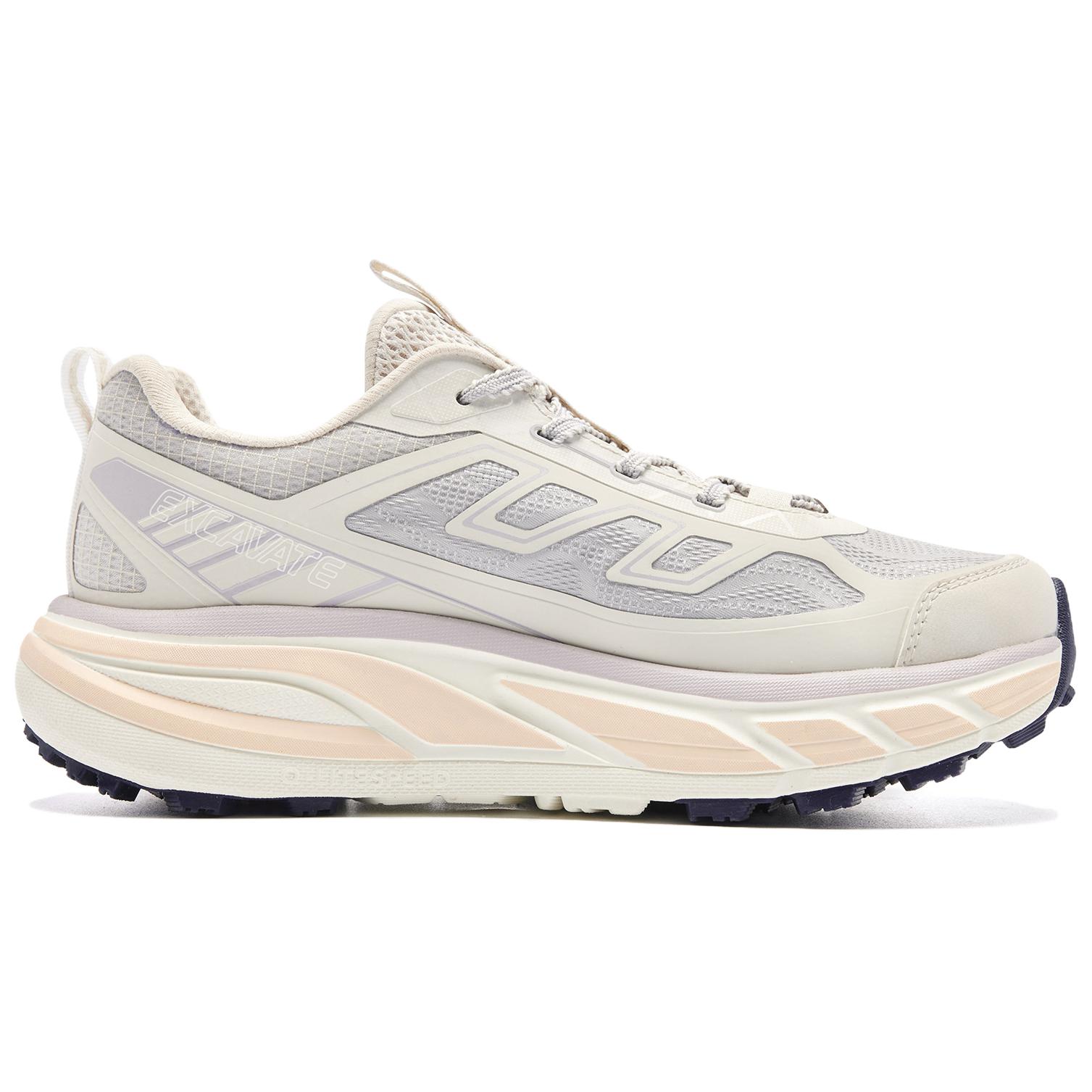QIAODAN Running Shoes Women’s Low Top Snow Gray, Crescent Gray