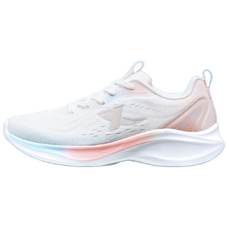 XTEP Cushioning Slip Resistant Breathable Lightweight Rebound Low top Running Shoes Women’s White Pink
