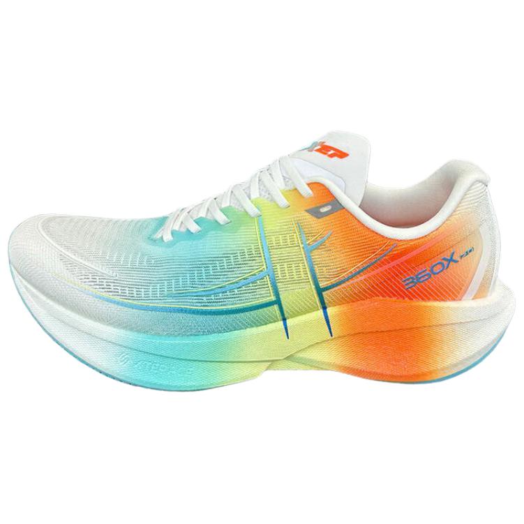 XTEP 360X 2.0 Low top Carbon Plate Marathon Training Running Shoes Men’s White Cyan Orange