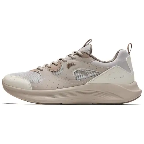 Anta Slip Resistant Abrasion Resistant Low top Casual Running Shoes Women's Beige Gray