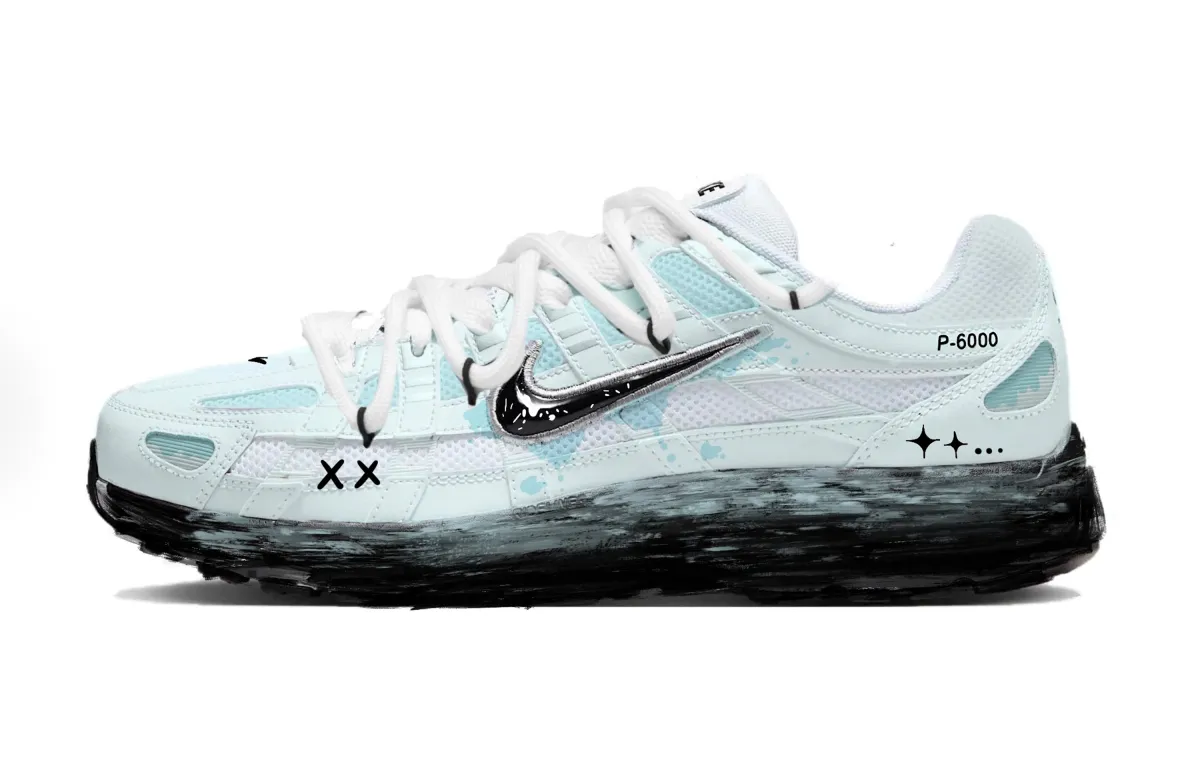Nike P 6000 Cushioning Quiet Low top Casual City Commuting Running Shoes Women's Dark Sky Blue