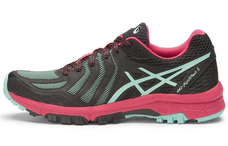 ASICS Gel Fujiattack 5 Fashion Breathable And Wear resistant Low top Running Shoes Women's Black Blue Red