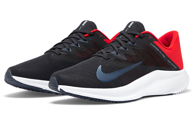 Мужские кроссовки Nike Quest 3 (черно-красные) — фото 3