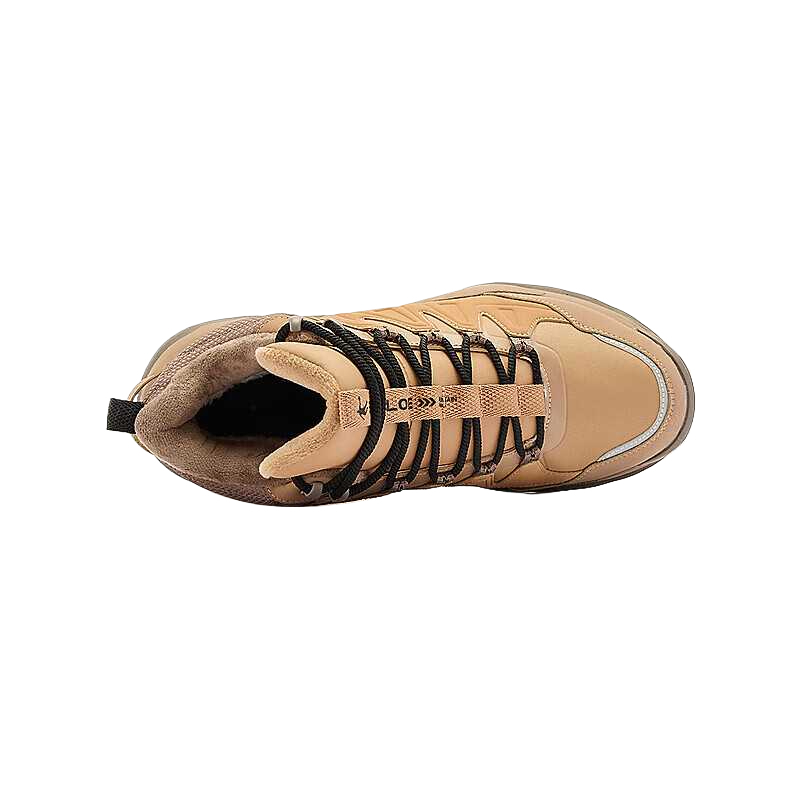 QIAODAN Lightweight Abrasion Resistant Lightweight Abrasion Resistant High top Outdoor Shoes Men’s Tobacco