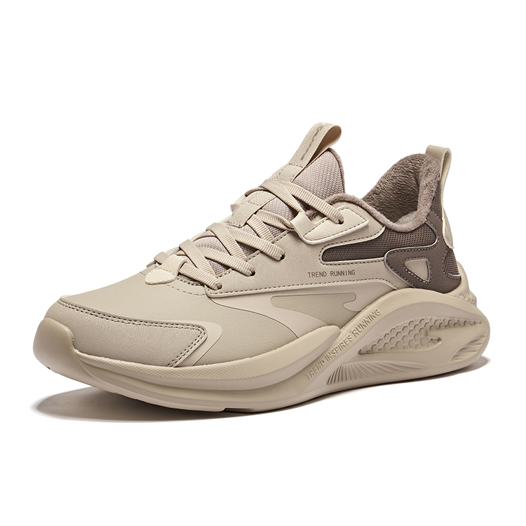 Erke Lingyue 1 Thermal Cushioning Rebound Waterproof Slip Resistant Low top Running Shoes Men’s Light Linen Brownstone