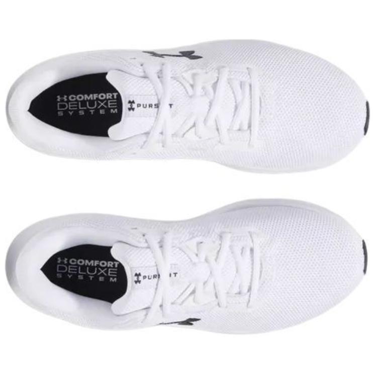 Under Armour Charged Pursuit 4 Slip Resistant Abrasion Resistant Low top Casual Running Shoes Men’s White