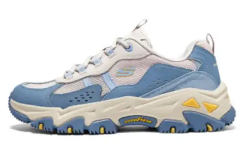 Skechers Abrasion Resistant Breathable Height Increasing Low top Casual Shoes Women's Blue Beige