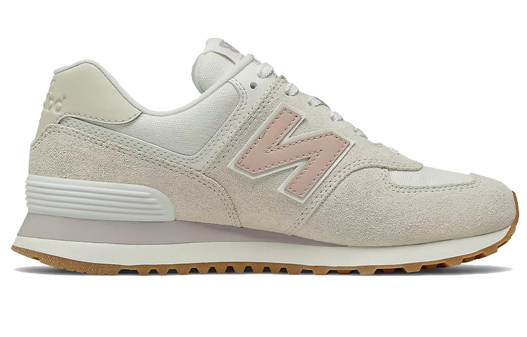 Женские кроссовки New Balance 574 (розово-белые) — 浅玫瑰粉/海盐白 — фото 2