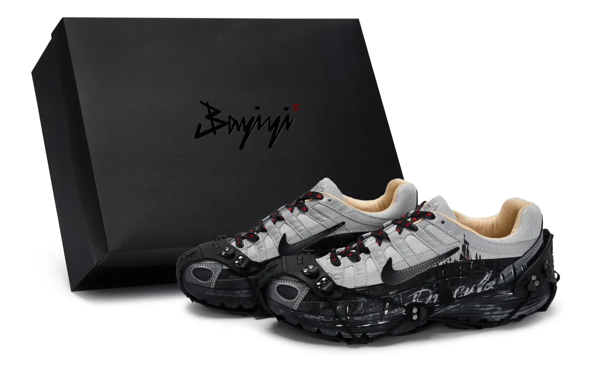 Nike P 6000 Slip Resistant Abrasion Resistant Slip Resistant Abrasion Resistant Low top Running Shoes Men's Black Gray