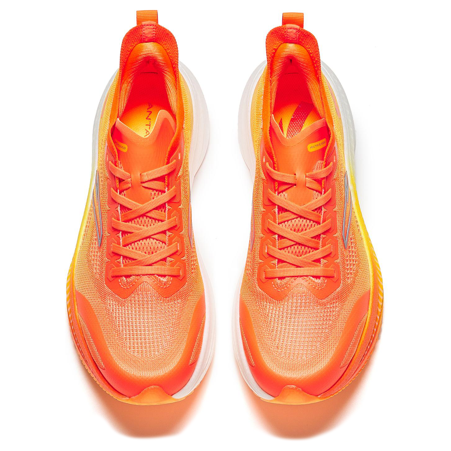 Anta Fabric Cushioning Abrasion Resistant Breathable Low top Full Length Carbon Plate Running Shoes Men’s Yellow Orange