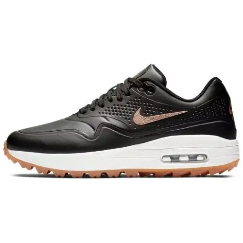 Nike Air Max 1 Golf Black Metallic Red Bronze Gum Women's