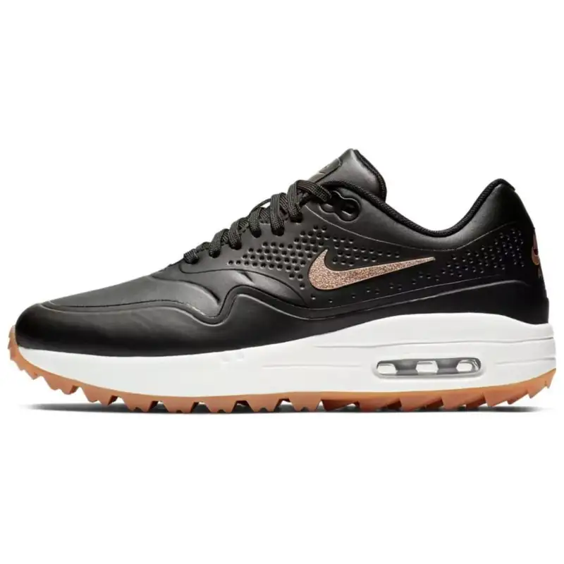 Nike Air Max 1 Golf Black Metallic Red Bronze Gum Women's